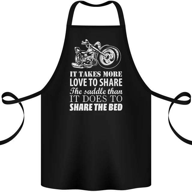 Share the Saddle Motorcycle Motorbike Biker Cotton Apron 100% Organic