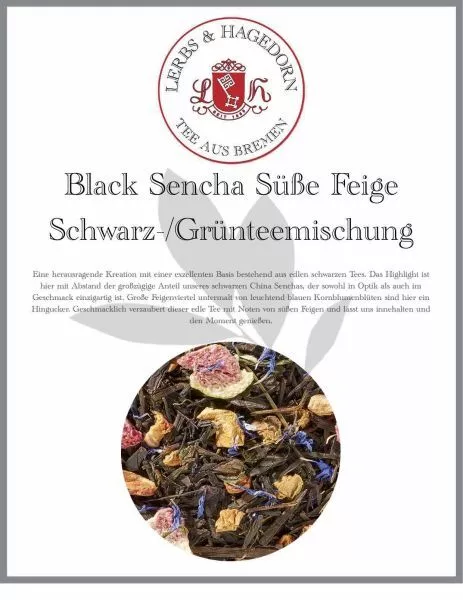 Noir Sencha Mignonne Feige 1kg Schwarztee- Et Mélange de Thé Vert Feigen-Note