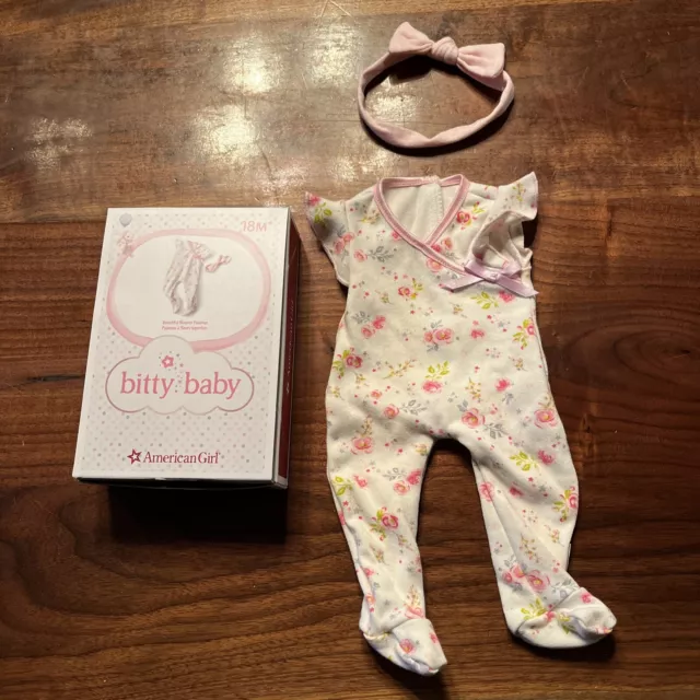 American Girl Bitty Baby Beautiful Blooms Pajamas Outfit Nib New (No Doll)
