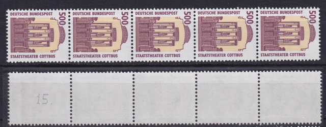 Bund 1679 RM 5er Streifen ungerader Nummer und Punkt SWK 500 Pf postfrisch