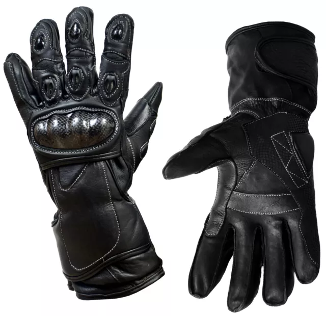 Invierno Térmico Impermeable Moto Guantes Nudillos de Carbono Protección