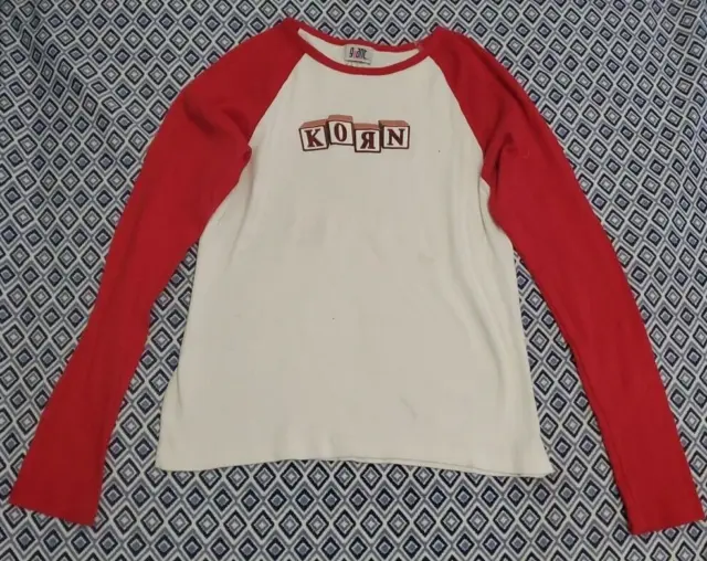 Vintage 90's KORN White/Red T-Shirt Kid's Size Medium