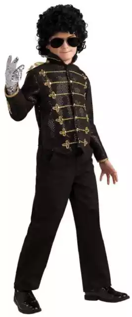 Black Military Jacket Michael Jackson Pop Star Halloween Deluxe Child Costume
