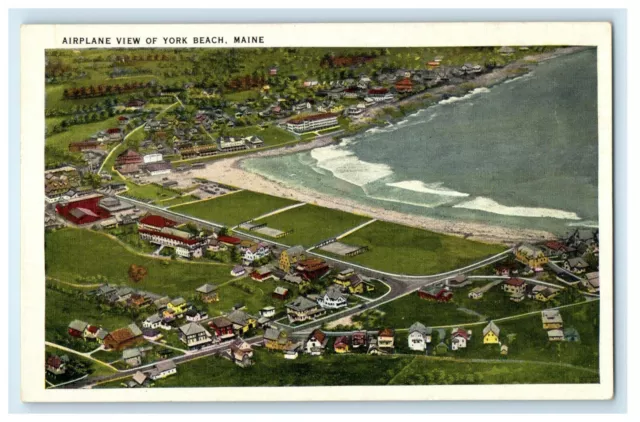 c1920's The Airplane View Of York Beach Maine ME Unposted Vintage Postcard