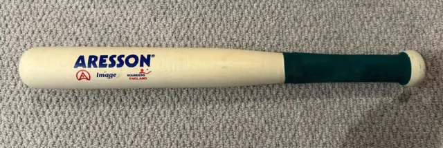 Aresson Image Wood Rounders Bat With Rubber Gripped Handle