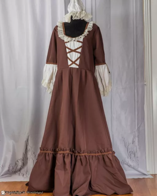 COLONIAL DRESS COSTUME for Women Adult Prairie Pioneer Dress with