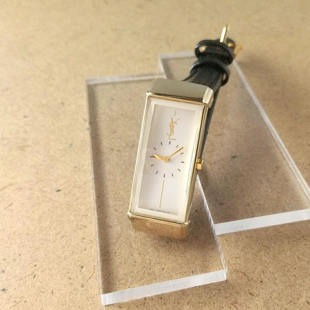 Saint Laurent, rare model, white, YSL, quartz, new belt, watch ladies, good,4051