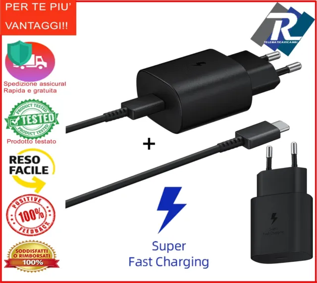Caricabatterie EP-TA800 Super Fast Charging (25W) cavo USB Type-C  Carica rapida