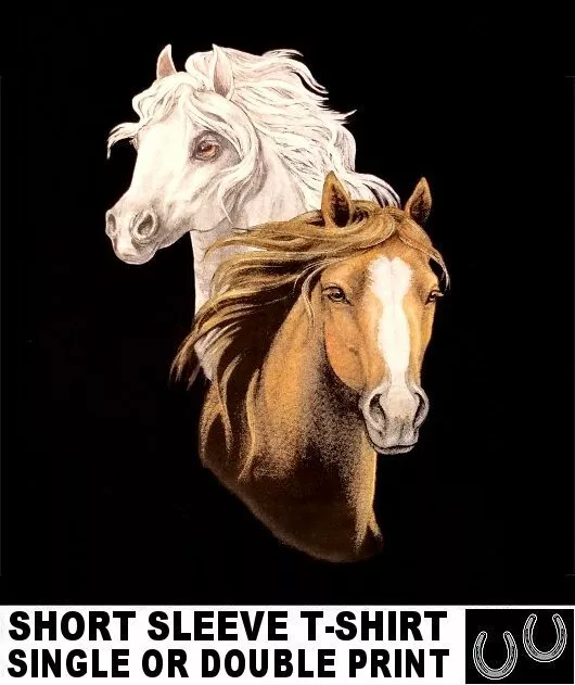White Arabian Arab Thoroughbred Quarterhorse Morgan Mustang Horse T-Shirt Ws308
