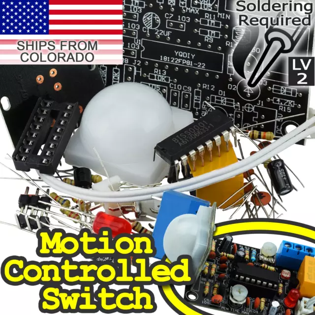 Pyroelectric Infrared (PIR) Motion Sensor Switch DIY [SOLDERING REQUIRED]