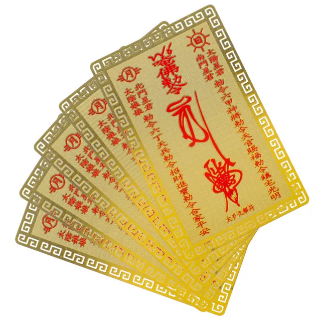 Chinesische Amulett Karte Feng Shui Goldene Karte Gesundheitskarte 5 Stk.