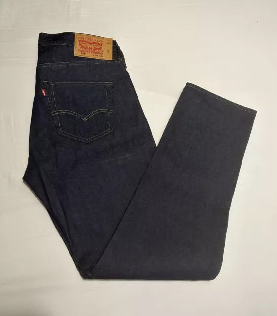 Levis 501 Button Fly Jeans 34X33 Shrink To Fit Dark Blue Denim [New w/o Tags]