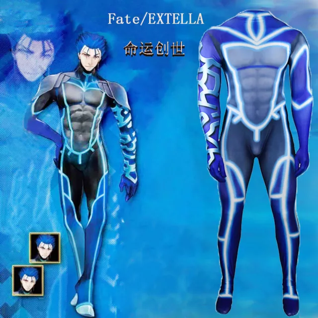 Fate EXTELLA Cú Chulainn Jumpsuit Cosplay Lancer Adult Kids Bodysuits Zentai New