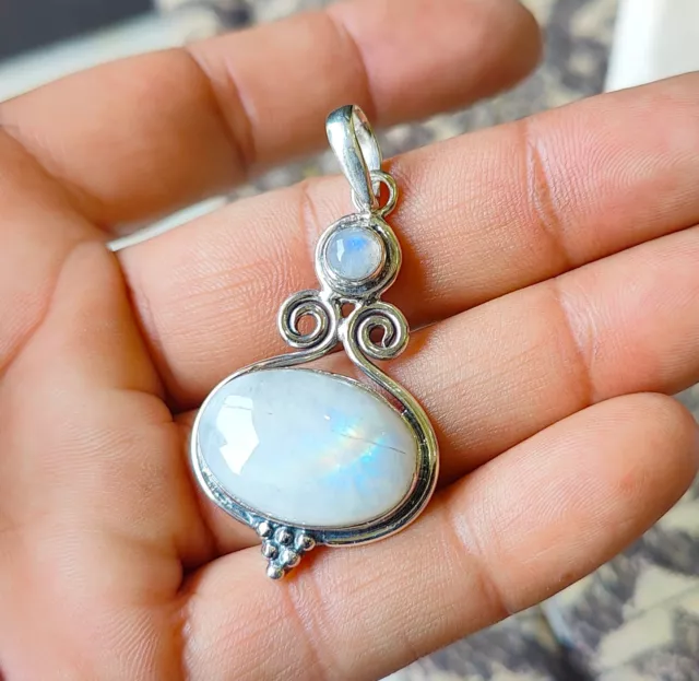 Moonstone Handmade Pendant 925 Sterling Silver  Gift For love Designer Pendant