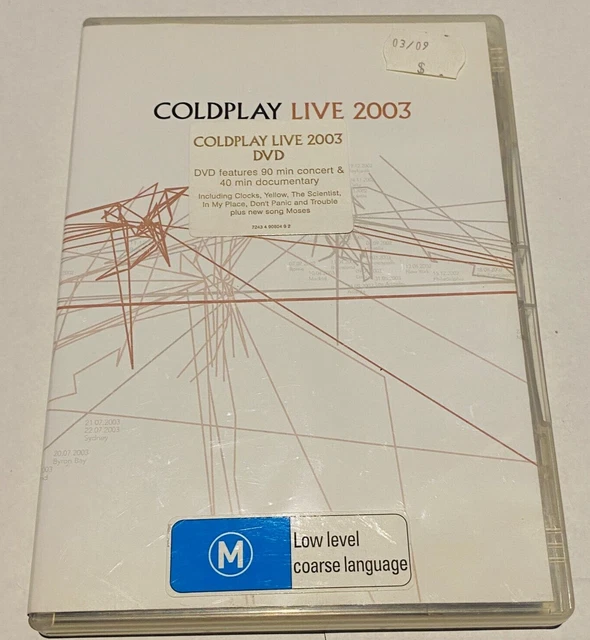 Coldplay Live 2003 DVD Region 4 PAL Music Concert