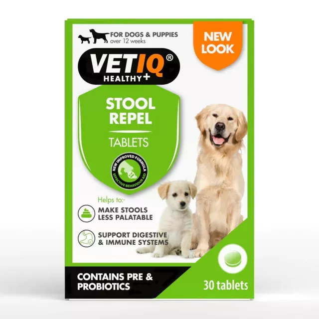 Vetiq Stool Repel 30 Tablets Mark & Chappel M&C Stops Poo Eating Aid Supplement