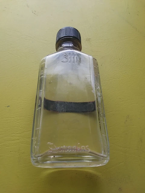 Vintage Glass Medicine Prescription Bottle 50s Duraglas 3iii w Cap