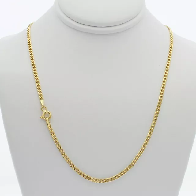 Genuine Brand new 9K hollow curb Italian Yellow Gold Chain Necklace 45-80 cm