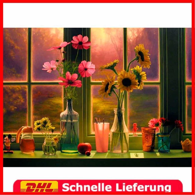 Full Drill Diamond Painting Kits für Erwachsene, Blumen-Diamant-Malerei, Strass-