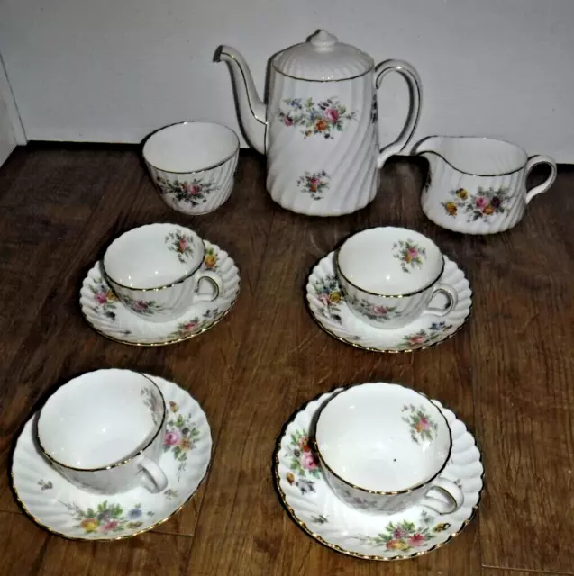 Vintage Bone China Minton Marlow 15 Piece Gold Trim Coffee Set ~ For 4 People