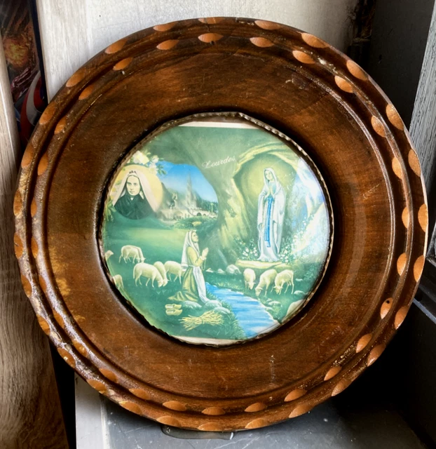 Antiguo Plano Plato Esoterismo Lourdes María Objeto De Devocional Dios Oveja