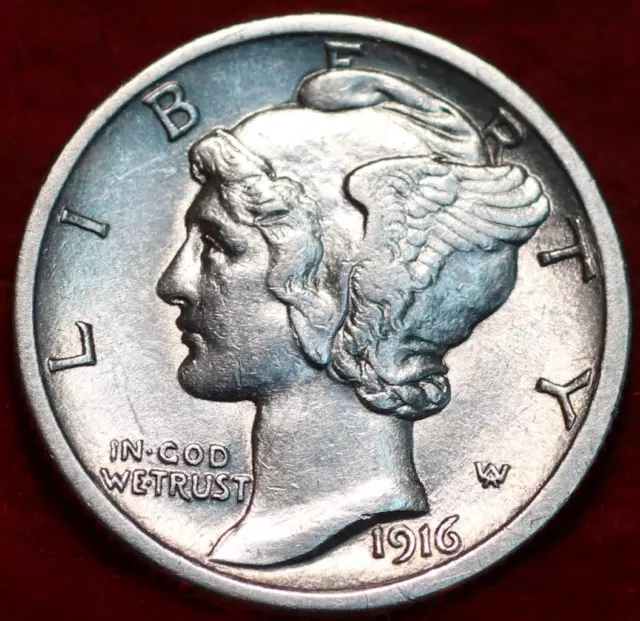 Uncirculated 1916 Philadelphia Mint Silver Mercury Dime