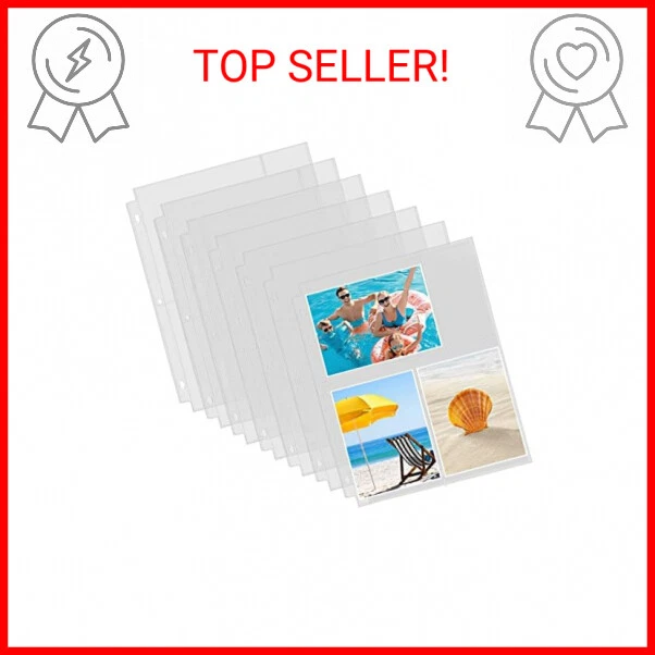 Fabmaker 30 Pack Photo Sleeves for 3 Ring Binder - (4x6, for 180 Photos), Archiv