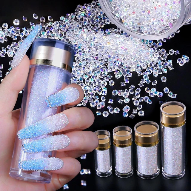 Microtaladro de manicura microperlas cristales de uñas de diamante mixto cuentas de vidrio