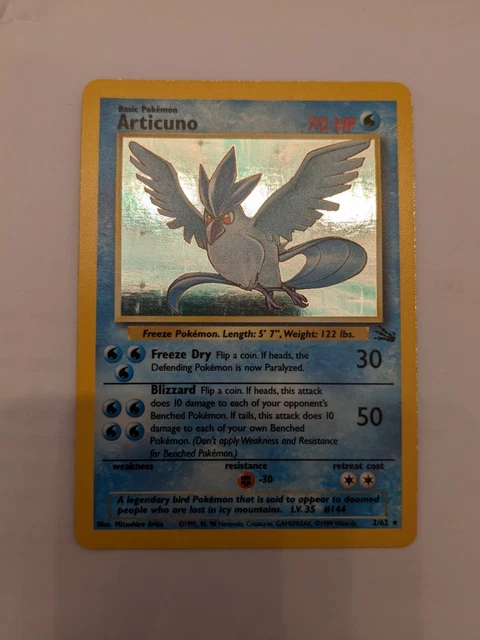 Pokémon Articuno #2/62 - 1999 WotC Fossil Set Holo Rare