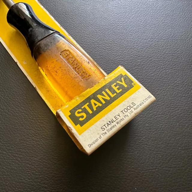 NEW OLD STOCK BOXED VINTAGE STANLEY AUSTRALIA 12mm 1/2" STEEL BEVEL EDGE CHISEL 2