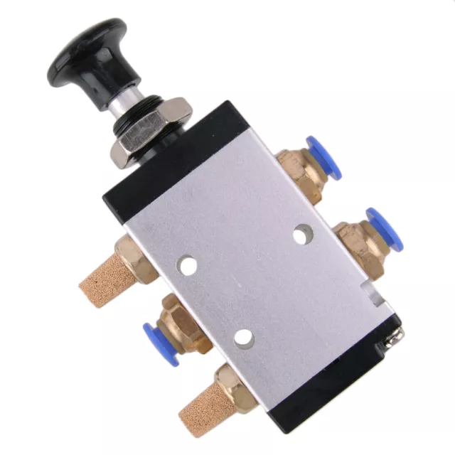 4R210-08 Hand Push Pull Pneumatic Air Valve 5Ways 2 Pos 1/4"BSPT &Connector Part 2