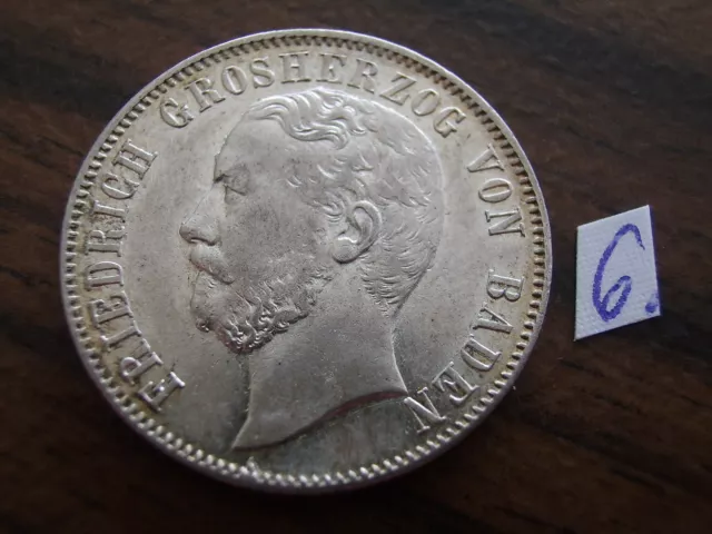 1/2 Gulden 1867 vz- Baden Durlach Friedrich I. 1852-1907 Altdeutschland Silber