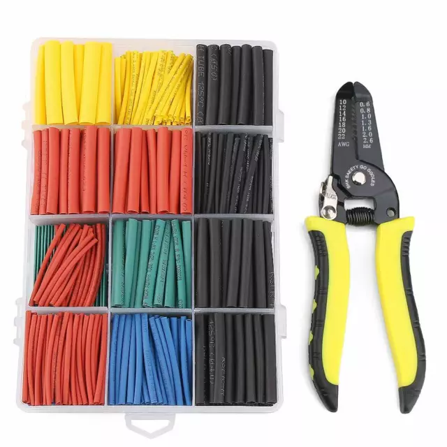 Heat Shrink Tubing 580 pcs and Wire Strippers 10-22 AWG Multifunctional Tool