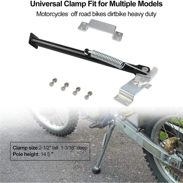 thumbnail interactive-video image 1 of 14mm Clamp-On Side Kickstand Kit For Dirt Bikes (CR125/250/500, KX125/250/500) 1 of 3