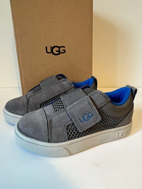 UGG Rennon Low Boys Gray METAL/DIVE Sneaker Shoes Toddler US 8C NEW IN BOX