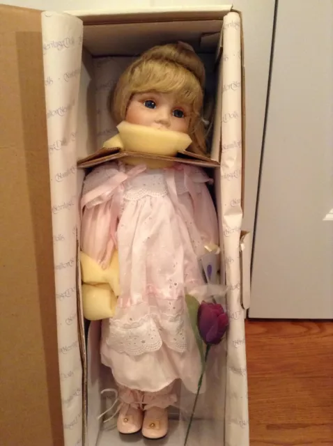 1992 HAMILTON HERITAGE COLLECTION 18" Porcelain Doll HEATHER By Joke Grobben ■