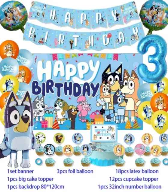 Bluey Birthday party supplies  Bluey and Bingo Birthday Party Decoration Backdro