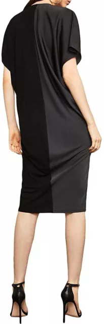 BCBGMAXAZRIA Two Tone Draped Shift Dress In Black Size XS $208