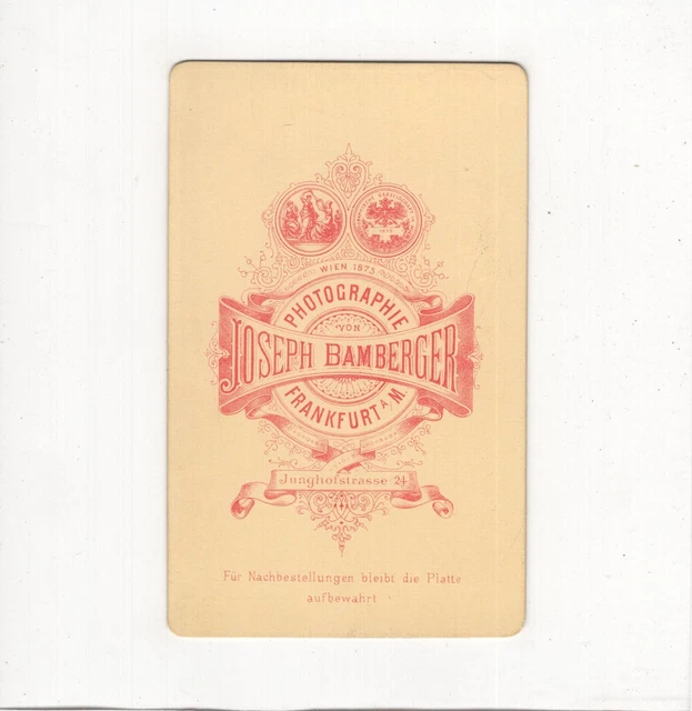 J. Bamberger CDV Foto Herrenportrait - Frankfurt Main 1870er 2