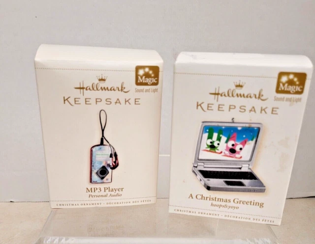 2 Hallmark "MP3{Player" & hoops and yoyo Ornament 2006
