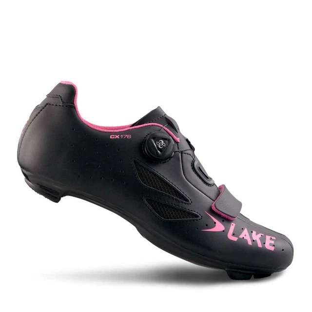 Lake CX176 Road Shoes Black/ Pink Ladies SizeUK 6 EU 41 US 7 (REFE6)