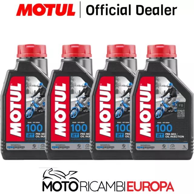 Olio Miscela Minerale Motul 100 Motomix 2T Per Moto 2 Tempi 4 L