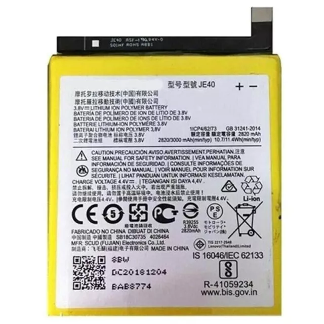 Motorola Batterie Original JE40 pour Moto G7 Play Pile Rechange Nouvelle Bulk