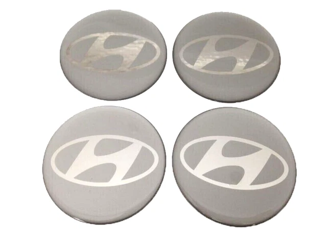 Set 4x 60mm Silicone Stickers for Wheel Center Centre Hub Caps for HYUNDAI Grey