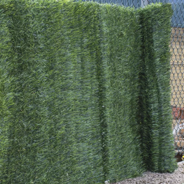 Woodside Artificial Faux Conifer Garden Fence/Wall Privacy Screening Hedge