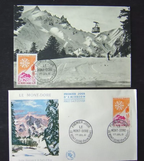 Le MONT-DORE   :   FDC + CM de 1961