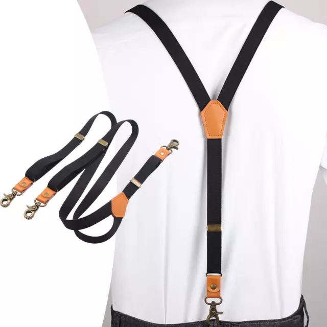 Men's Suspenders Swivel Hooks Back Heavy Duty Elastic Casual Fashion Adjustable