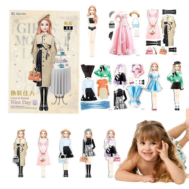 2024 NEW Magnetic Princess Dress Up Paper Doll For Magnetic Baby Dress Doll D8A1