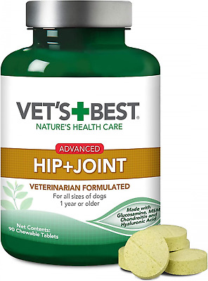 Vet's Best Advanced Hip & Joint Dog Supplements, 90 Chewable 90 Tablets