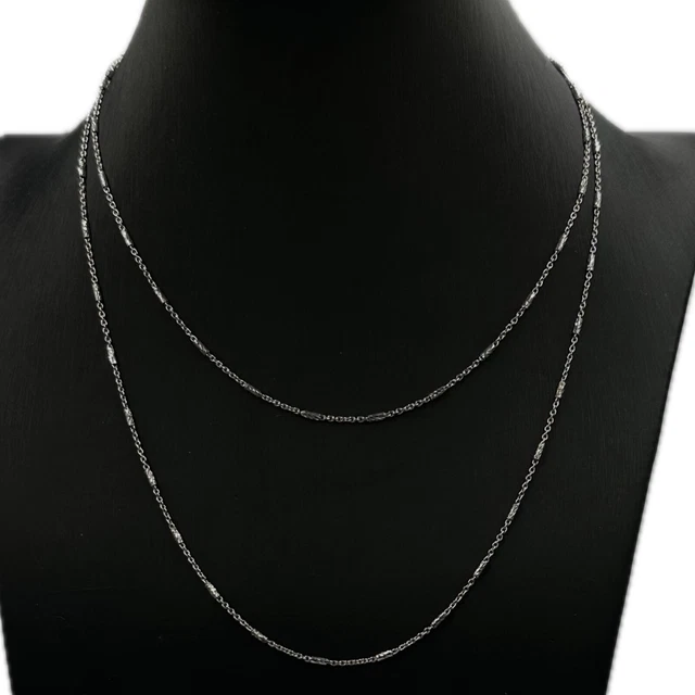 Collier Sautoir Vintage – Chaîne Argent 925 Et Perles, Très Bon état